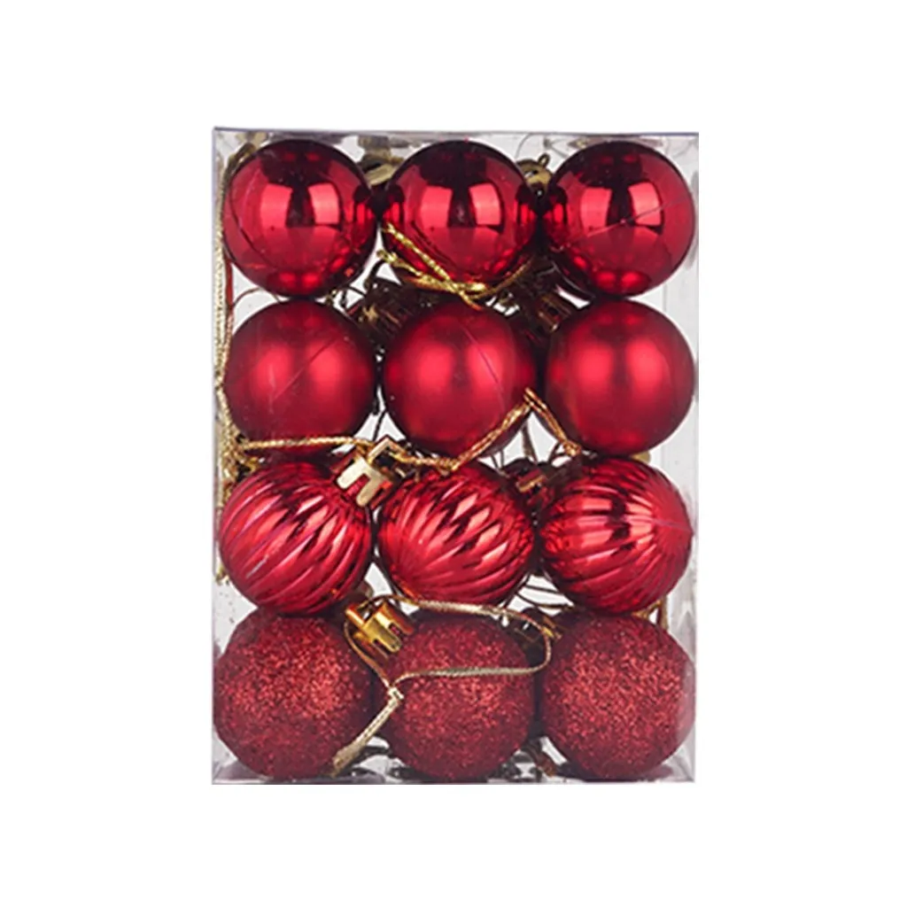 24pcs Christmas Tree Decor Ball 3cm Bauble Hanging Xmas Party Ornament Decorations For Home 2021 New Year Christmas Decorations