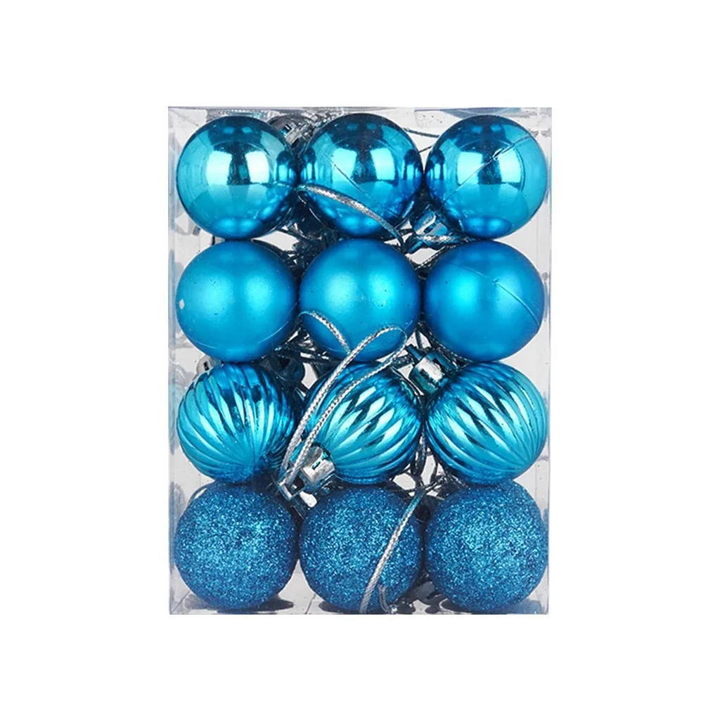 24pcs Christmas Tree Decor Ball 3cm Bauble Hanging Xmas Party Ornament Decorations For Home 2021 New Year Christmas Decorations