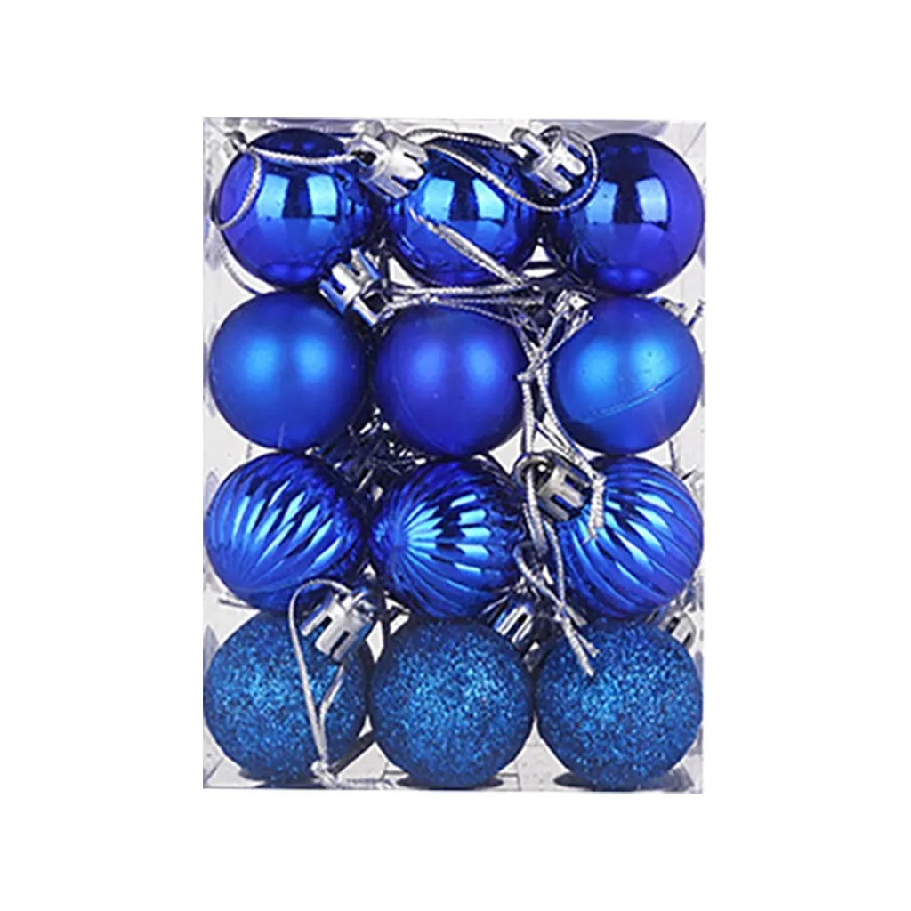 24pcs Christmas Tree Decor Ball 3cm Bauble Hanging Xmas Party Ornament Decorations For Home 2021 New Year Christmas Decorations