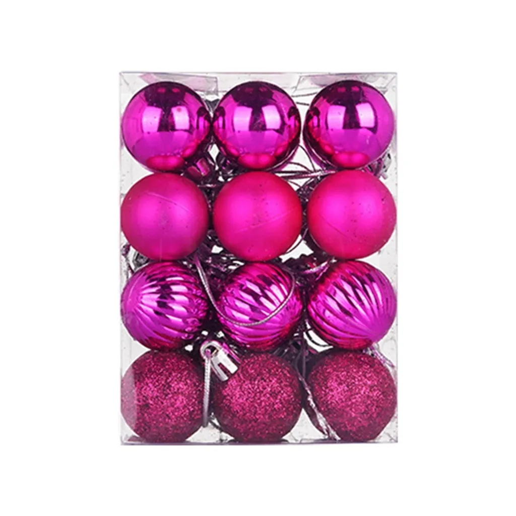 24pcs Christmas Tree Decor Ball 3cm Bauble Hanging Xmas Party Ornament Decorations For Home 2021 New Year Christmas Decorations