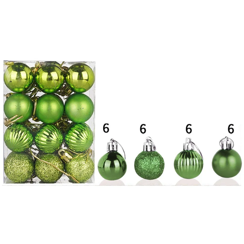 24pcs Christmas Tree Decor Ball 3cm Bauble Hanging Xmas Party Ornament Decorations For Home 2021 New Year Christmas Decorations