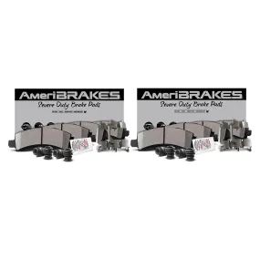 AmeriBRAKES Fleet Duty For 2021 Chevrolet Tahoe Frt & Rr Disc Brake Pads Sensors