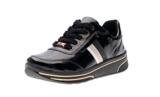 Ara Sapporo 2.0 Ladies Lace Up Patent Athleisure Shoe 32442-21