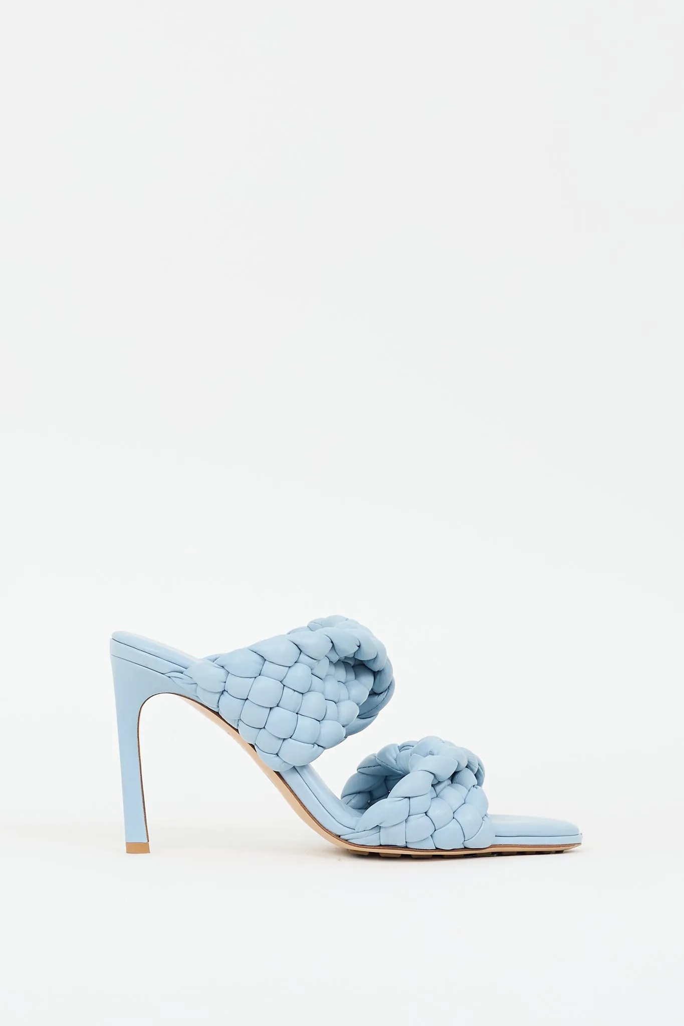 Blue Leather BV Curve Heel