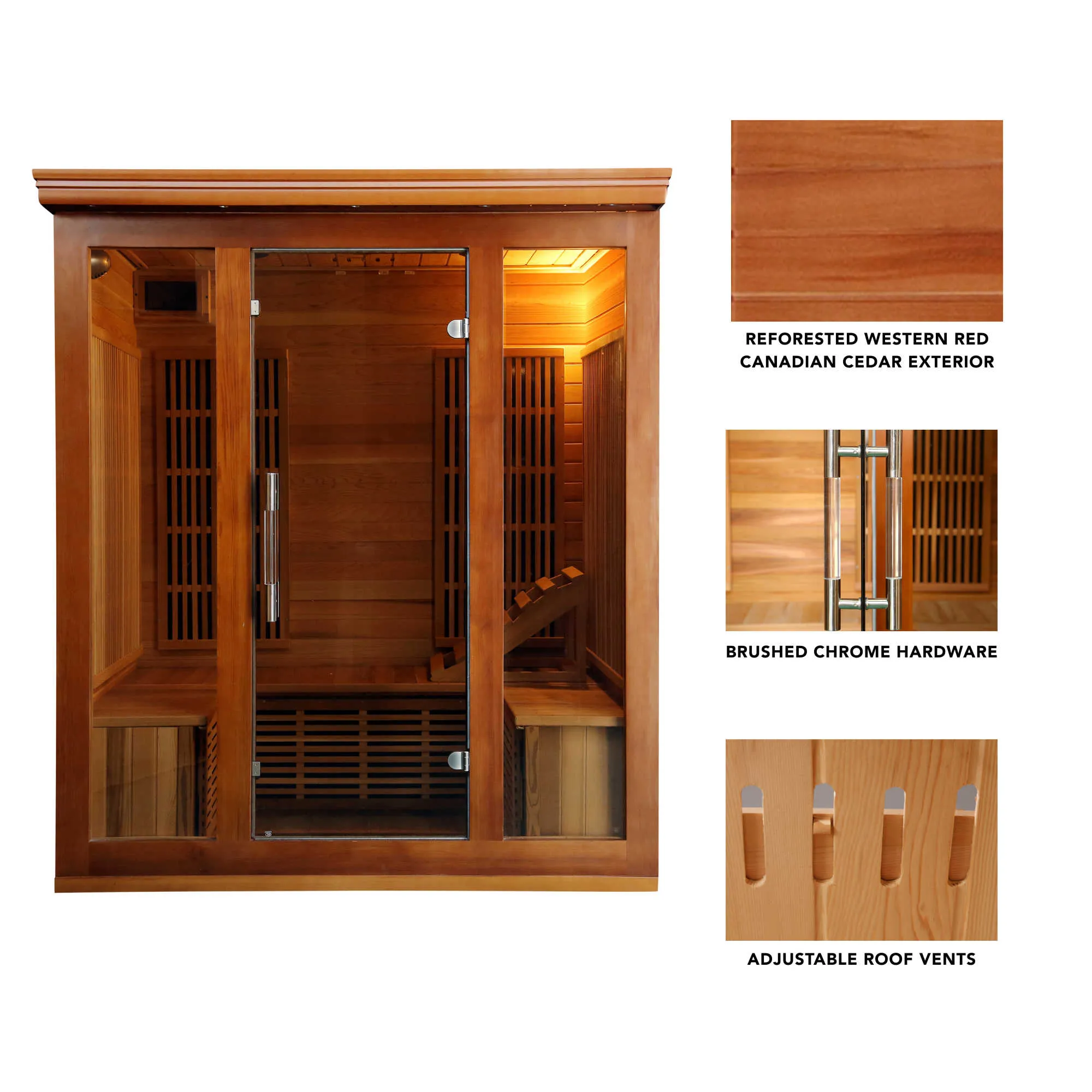 Cedar Elite 4-5 Person Premium Sauna w/ 9 Carbon Heaters