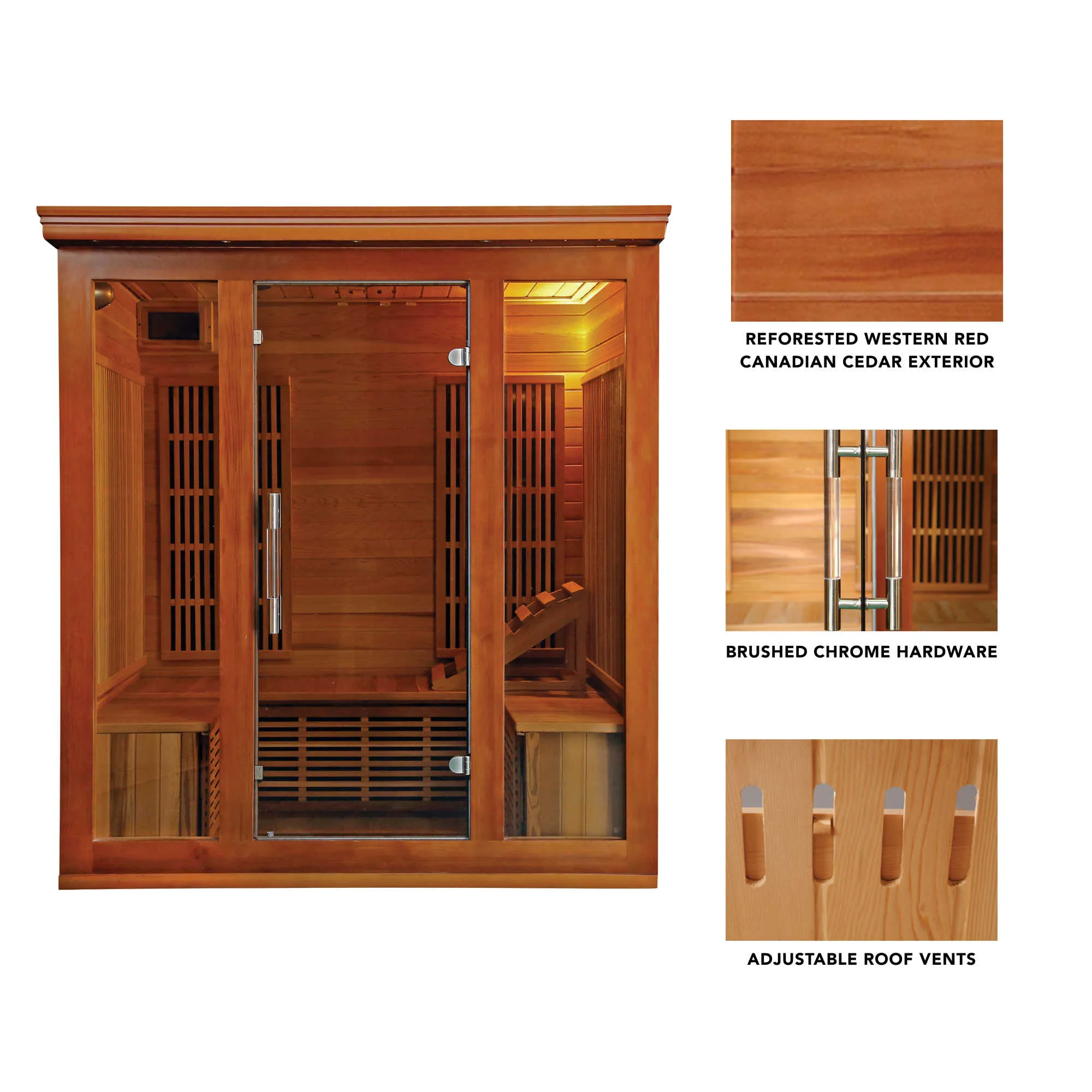 Cedar Elite 4-5 Person Premium Sauna w/ 9 Carbon Heaters