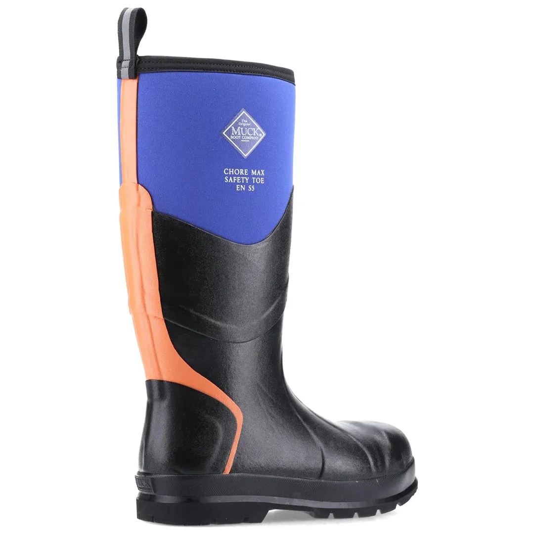 Chore Max Steel Toe S5 Safety Wellington - Blue/Orange by Muckboot