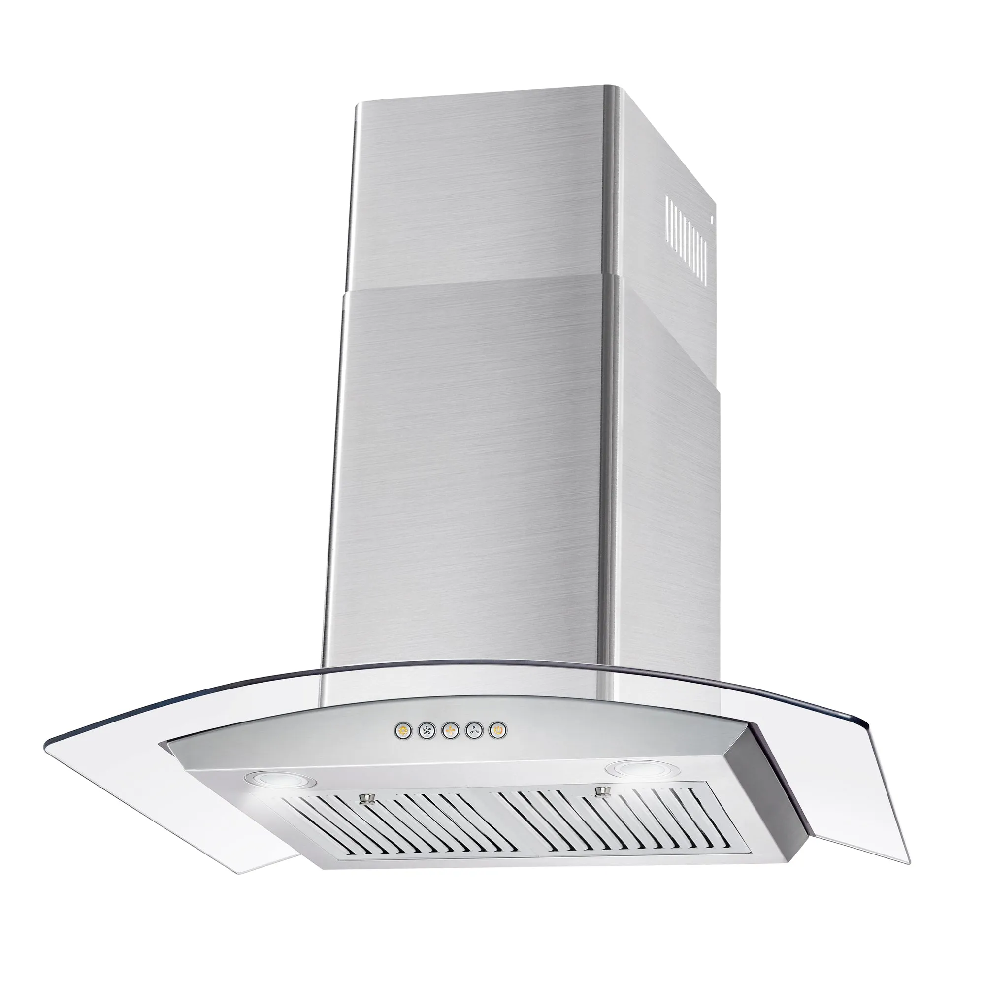 Cosmo 30-Inch 380 CFM Ducted Wall Mount Range Hood in Stainless Steel with Tempered Glass (COS-668A750)