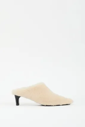 Cream Shearling Wally Heeled Mule