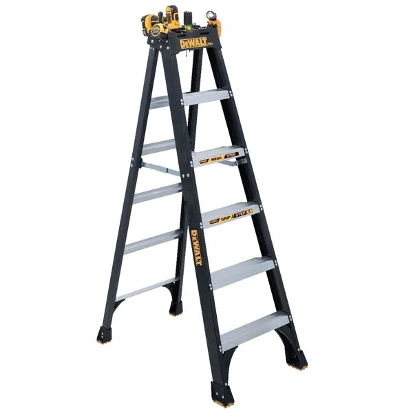 DeWALT by Louisville DXL3010 Series DXL3010-04 Step Ladder, 4 ft H, Type IA Duty Rating, Fiberglass, 300 lb