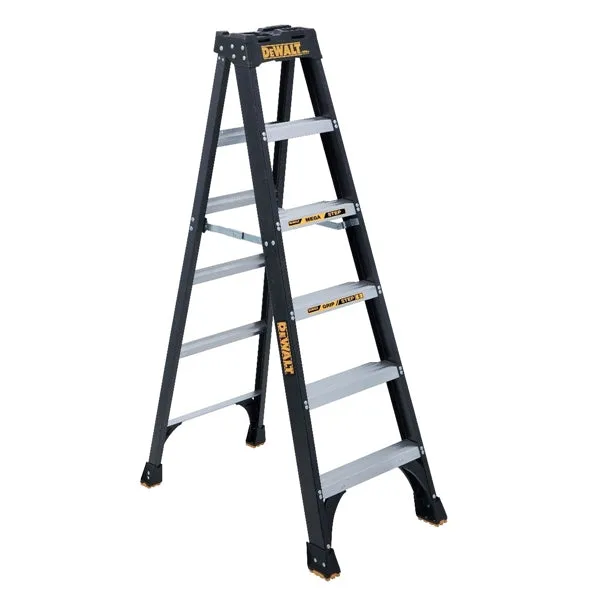 DeWALT by Louisville DXL3010 Series DXL3010-08 Step Ladder, 8 ft H, Type IA Duty Rating, Fiberglass, 300 lb