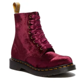 Dr Martens 1460 Vegan Pascal Cherry Red  Velvet 8 Eye Boot