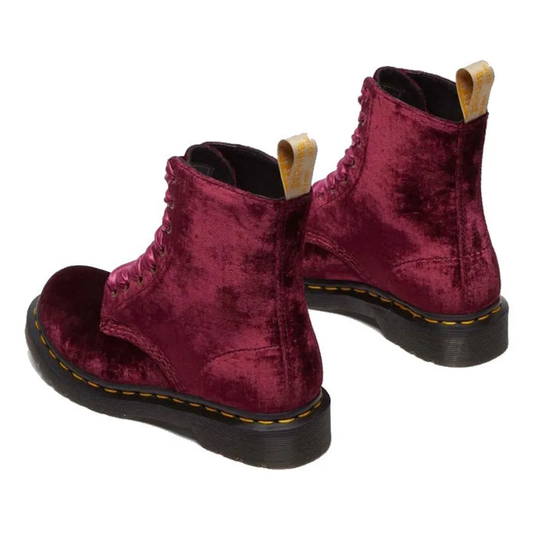 Dr Martens 1460 Vegan Pascal Cherry Red  Velvet 8 Eye Boot