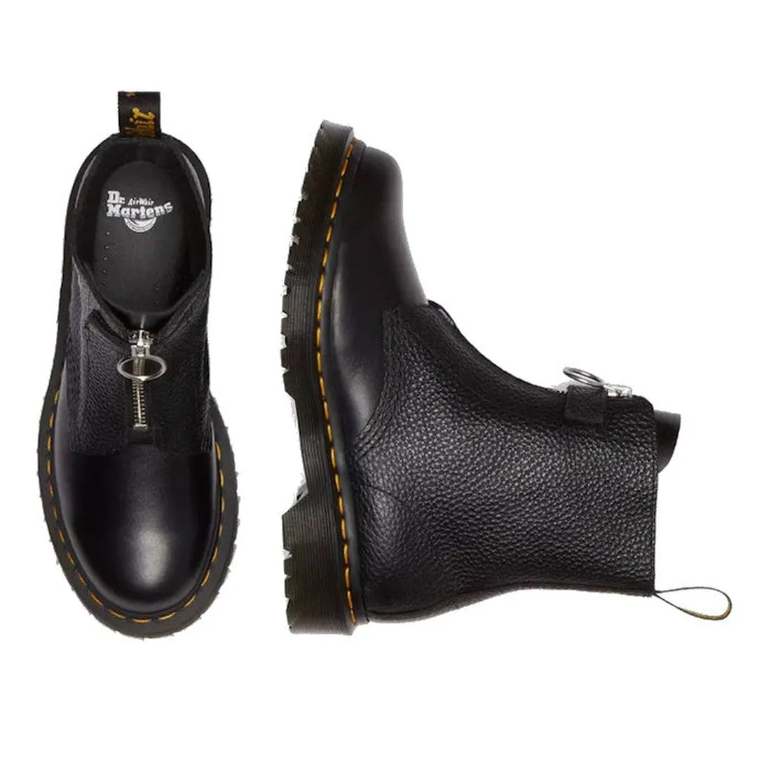 Dr Martens Pascal Front Zip 1460 8 Eye Black  Wanama Leather