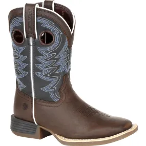 Durango Big Kids - Brown and Blue Western Boot - Square toe