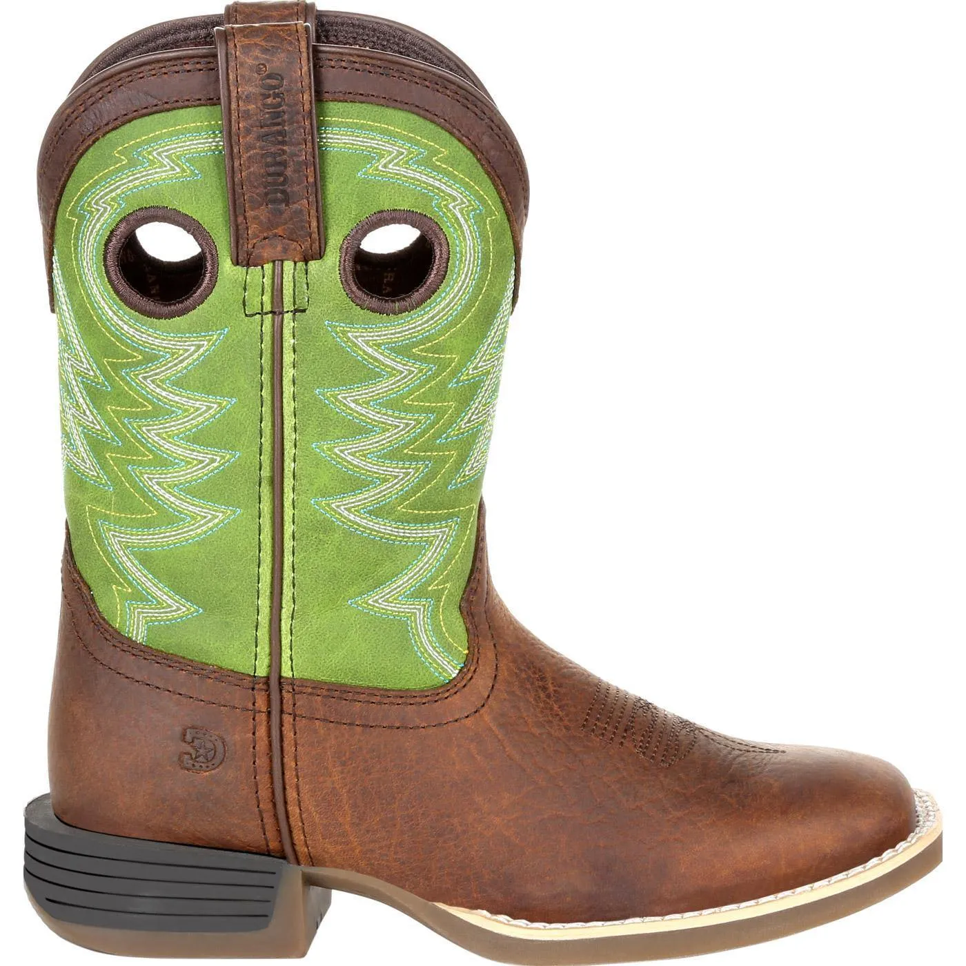 Durango® Lil' Rebel Pro™ Big Kid's Lime Western Boot