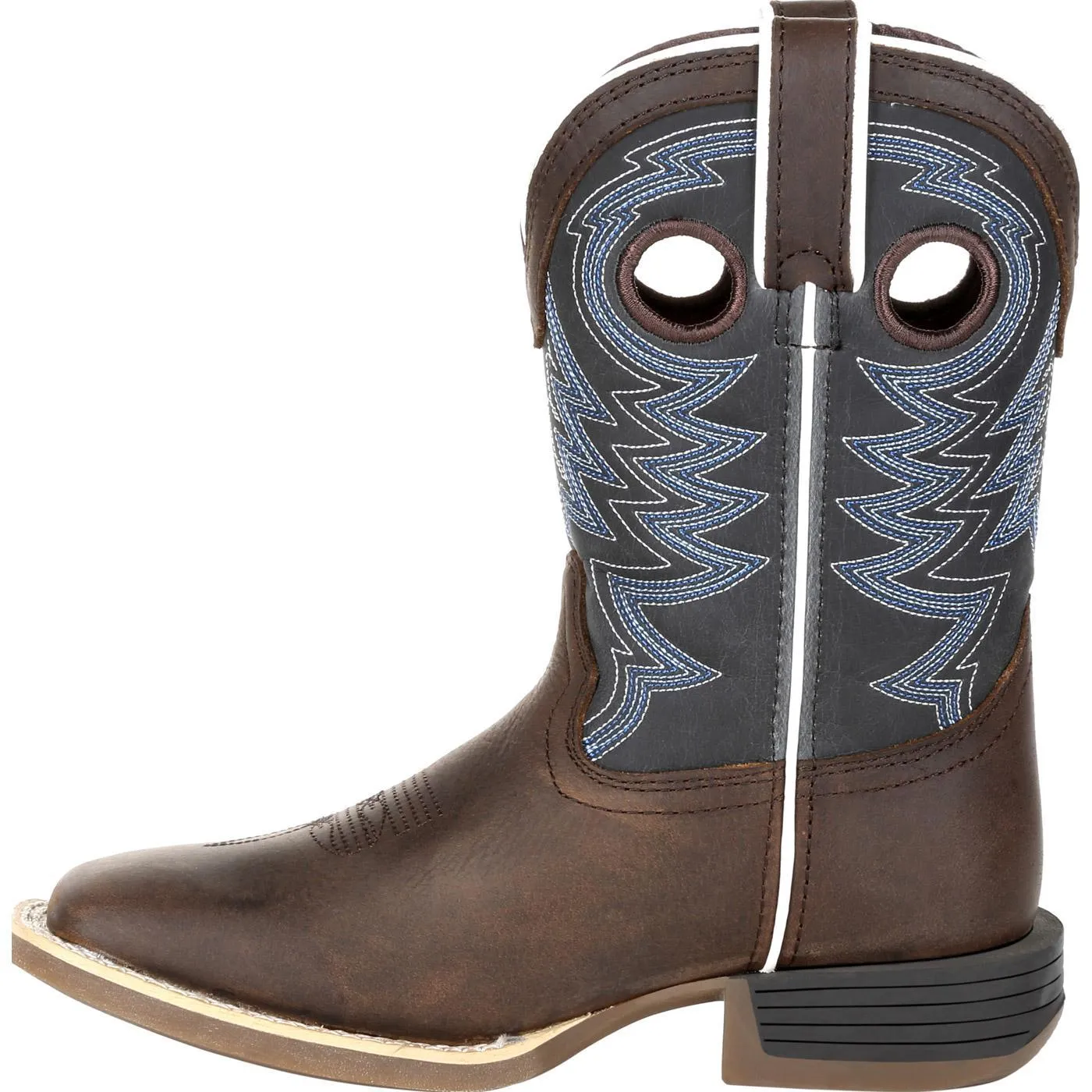 Durango Little Kids - Brown and Blue Western Boot - Square toe