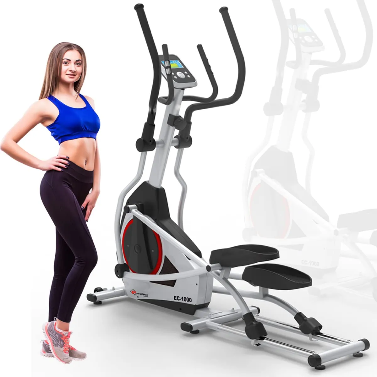 EC-1000 Semi-Commercial Motorized Electric Elliptical Cross Trainer with Magnetic Resistance | Black