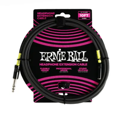 Ernie Ball 6422EB Headphone Extension Cable 1/4 to 3.5mm (Black) - 10ft