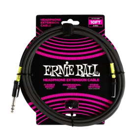 Ernie Ball Headphone Extension Cable 1/4 To 3.5Mm 10Ft - Black