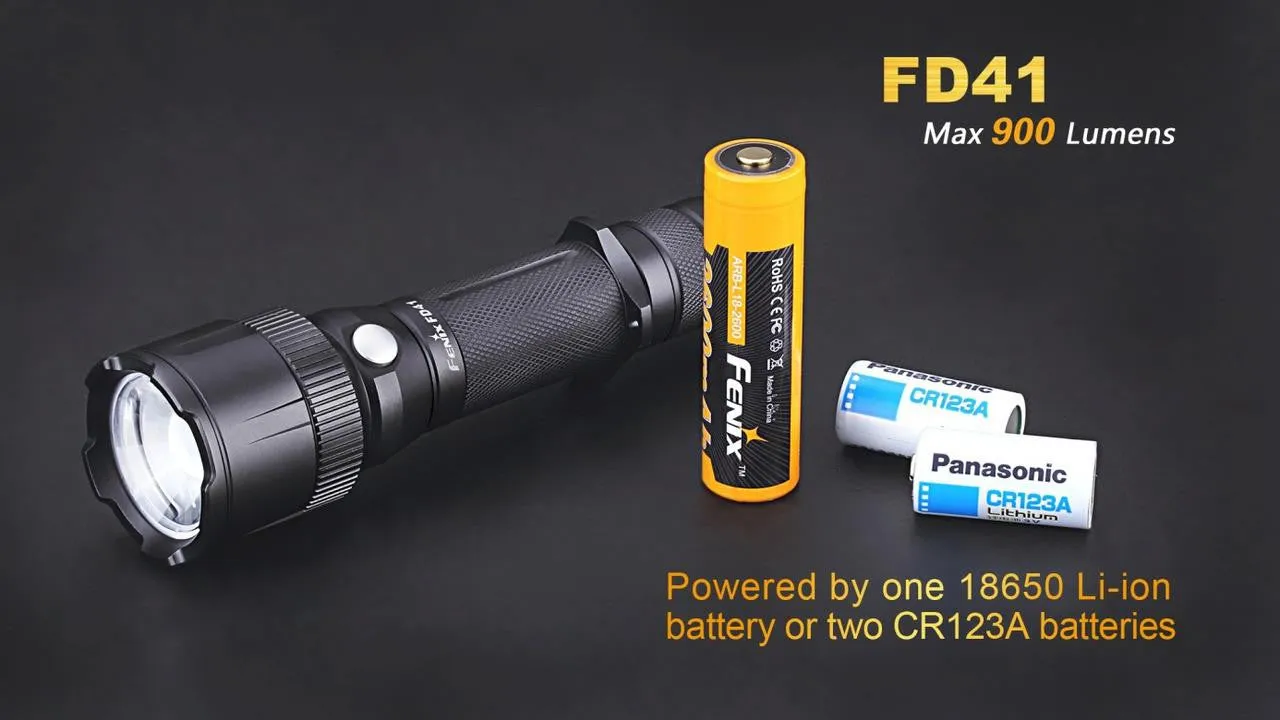 Fenix FD41 CREE LED 1000 lumen variable focus flashlight zoomable military light