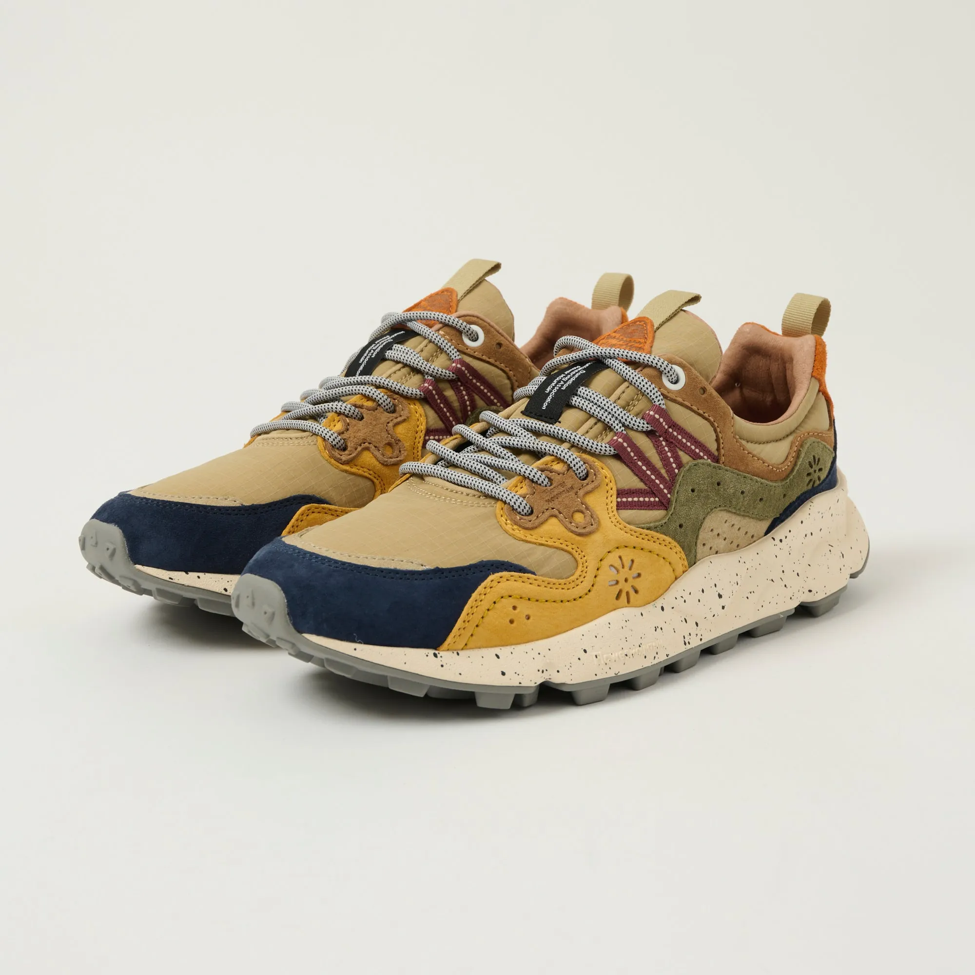 Flower Mountain Yamano 3 Man Suede/Nylon Sneaker -Navy/Cream