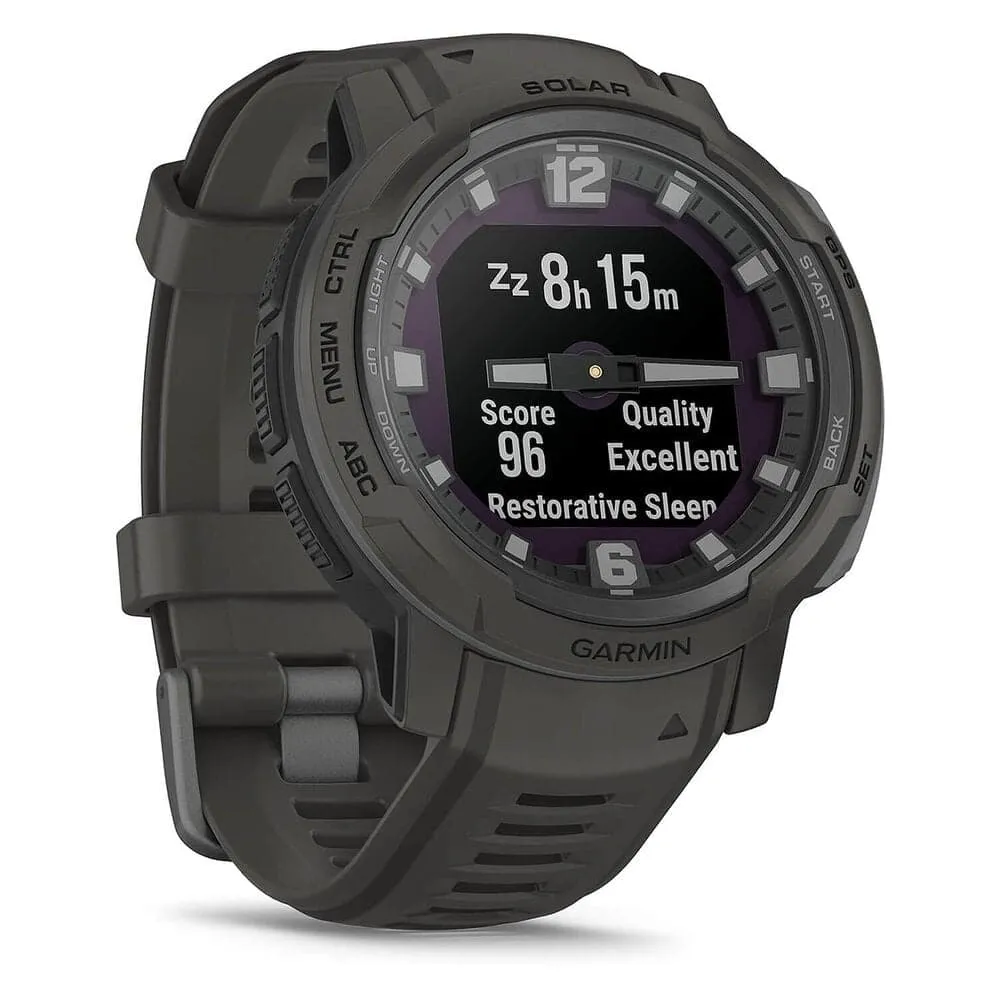 Garmin Instinct Crossover Solar Graphite 45mm Black Silicone Strap Watch