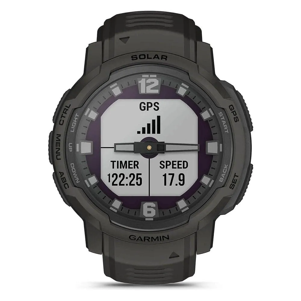 Garmin Instinct Crossover Solar Graphite 45mm Black Silicone Strap Watch