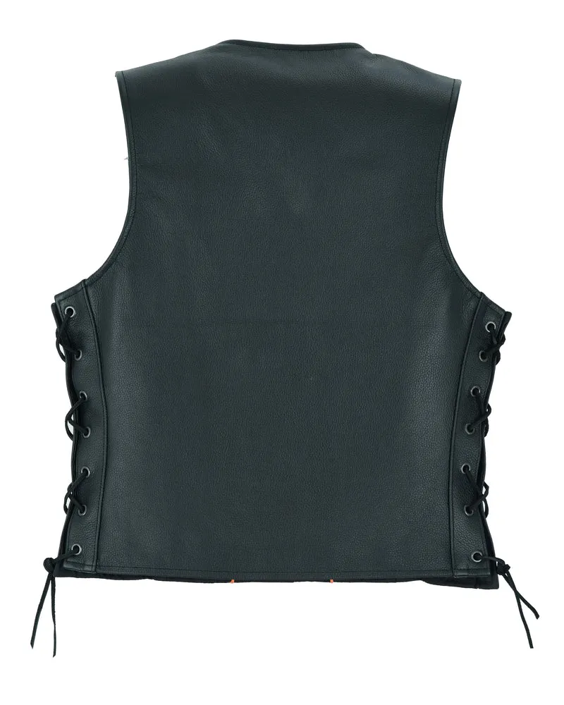 Leather Her Miles Single Panel Concealment Bike Night Leather Vest