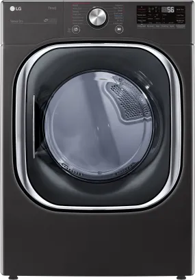 LG DLEX4500B 27 Inch Electric Smart Dryer with 7.4 cu. ft. Capacity, Dial-A-Cycle™, LoDecibel™ Operation, FlowSense™ Indicator, Smart Diagnosis™, 14 Dryer Programs, Sensor Dry, TurboSteam™, SteamSanitary™, and ENERGY STAR®: Black Steel