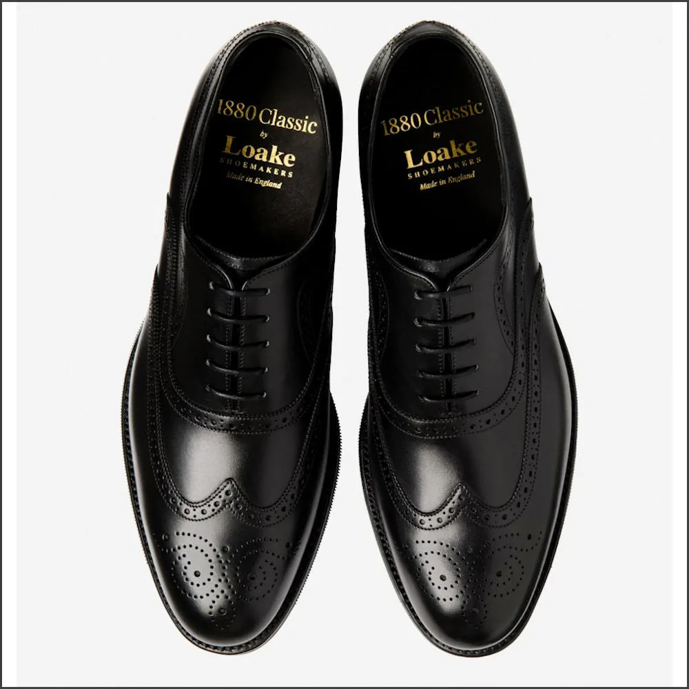 Loake Castlegate Black Calf Leather brogue Size 8 Only/