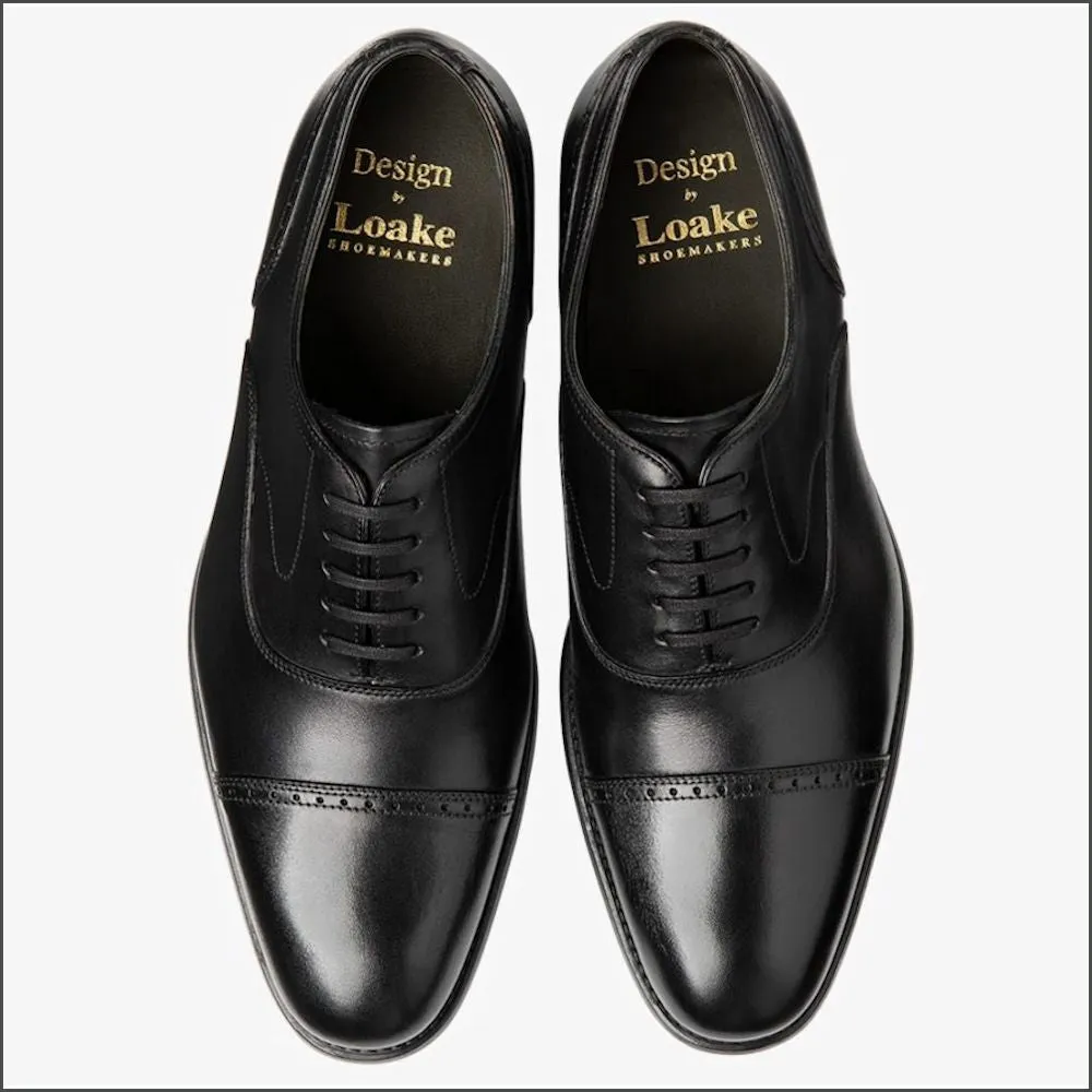 Loake Hughes Black Semi-brouge--