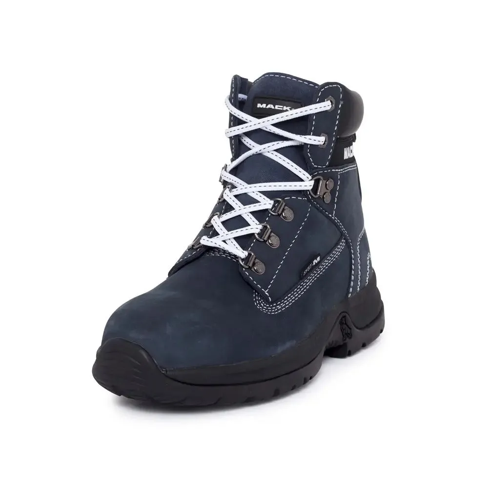 Mack Women's Brooklyn Lace-Up Safety Work Boots-Navy/White-AU/UK 10