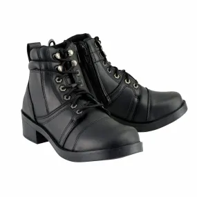 Milwaukee Leather MBK9255 Boys Black Lace-Up Boots with Side Zipper Entry