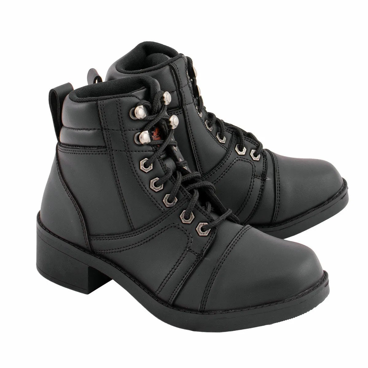 Milwaukee Leather MBK9285 Boys Black Lace-Up Biker Style Boots