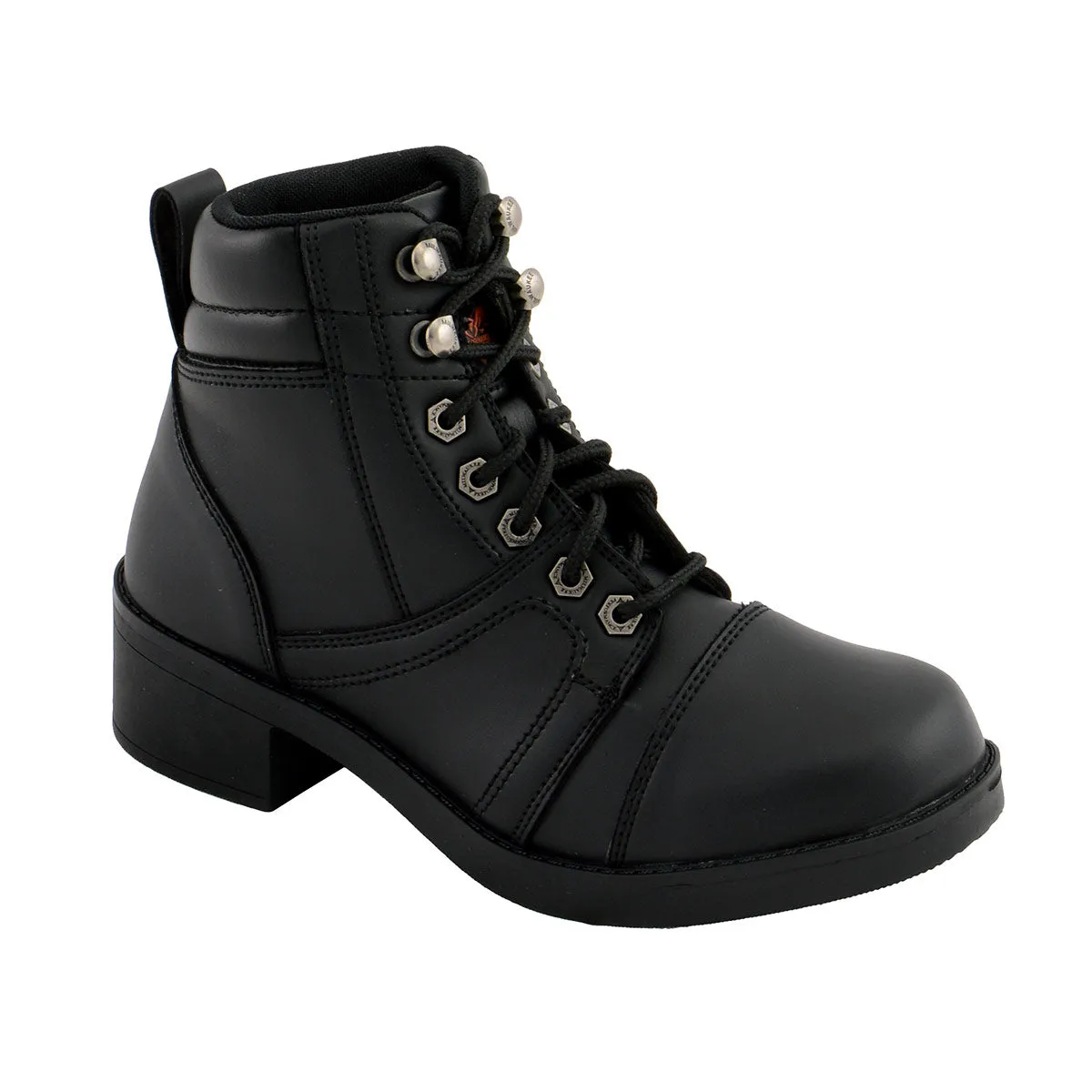 Milwaukee Leather MBK9285 Boys Black Lace-Up Biker Style Boots