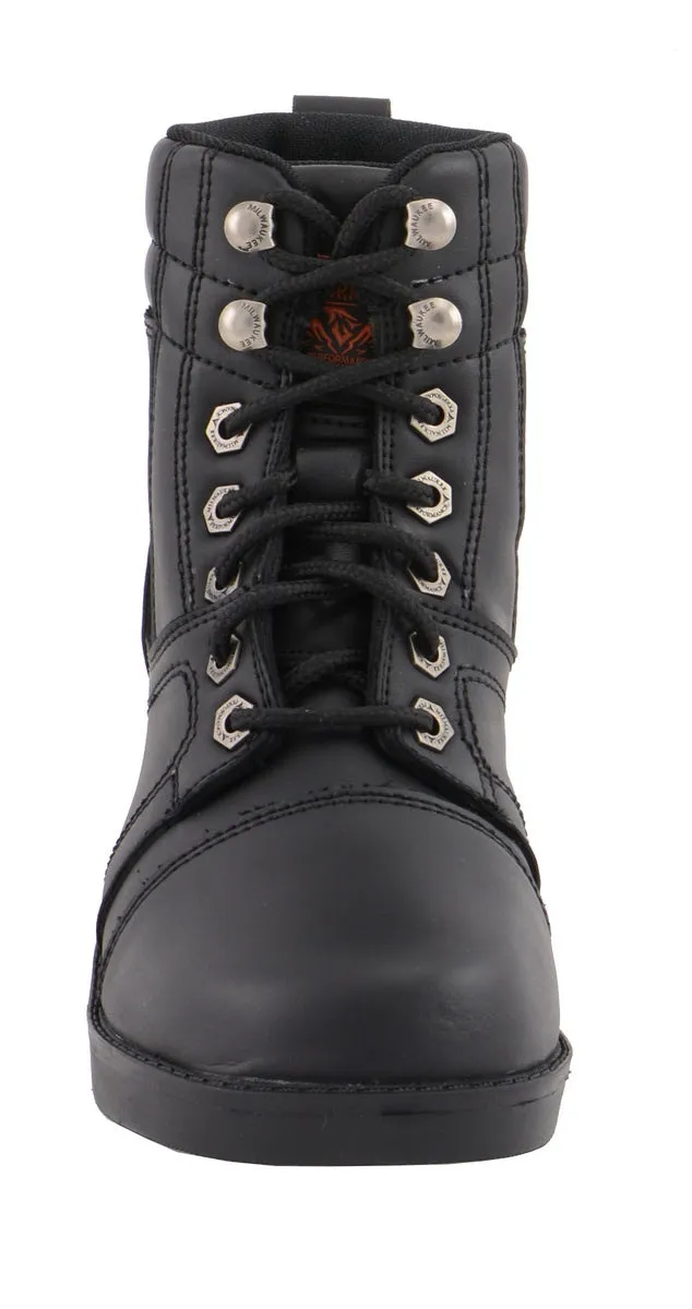 Milwaukee Leather MBK9285 Boys Black Lace-Up Biker Style Boots