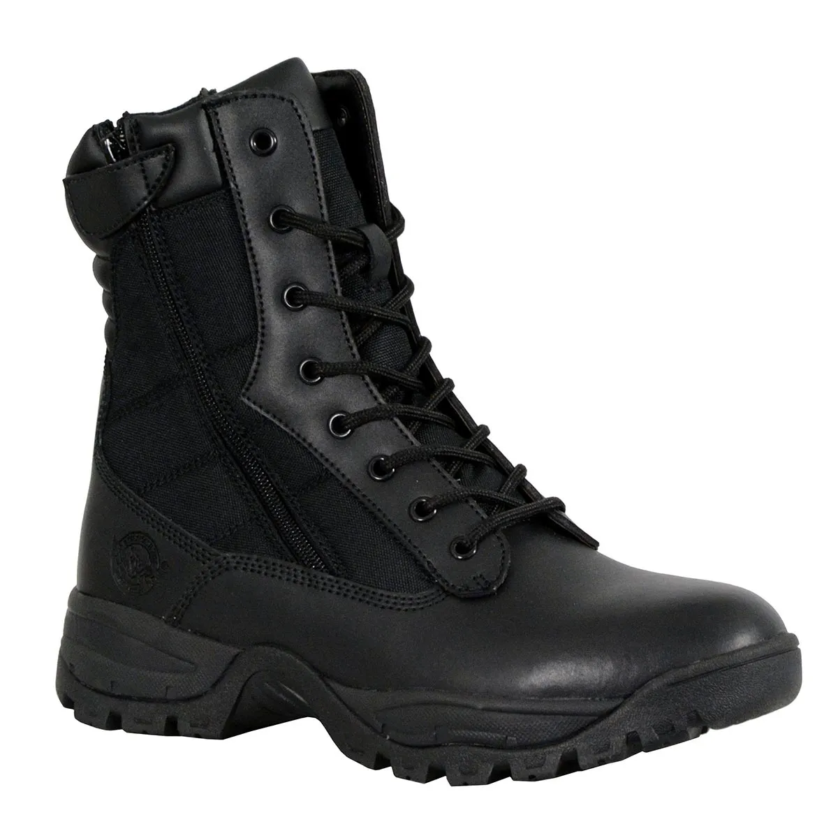 Milwaukee Leather MBM9110 Men's 9in Black Leather Lace-Up Tactical Boots with Side Zippers