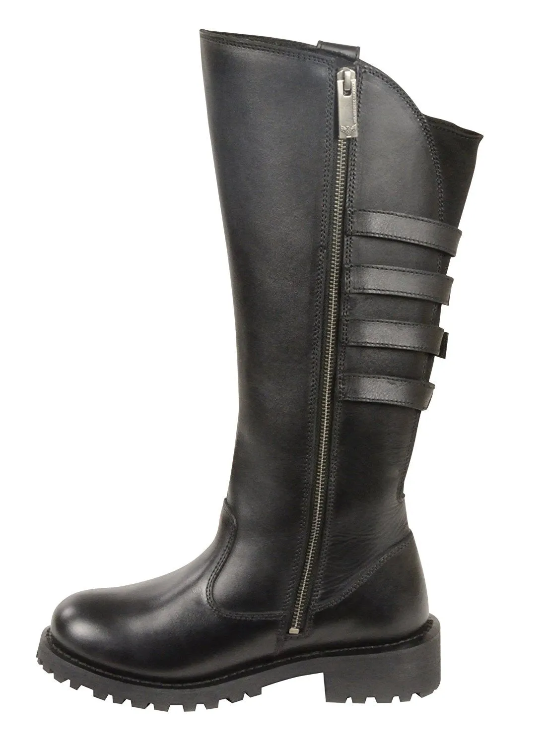 Milwaukee Leather Women's Tall Boots with Buckle Detail