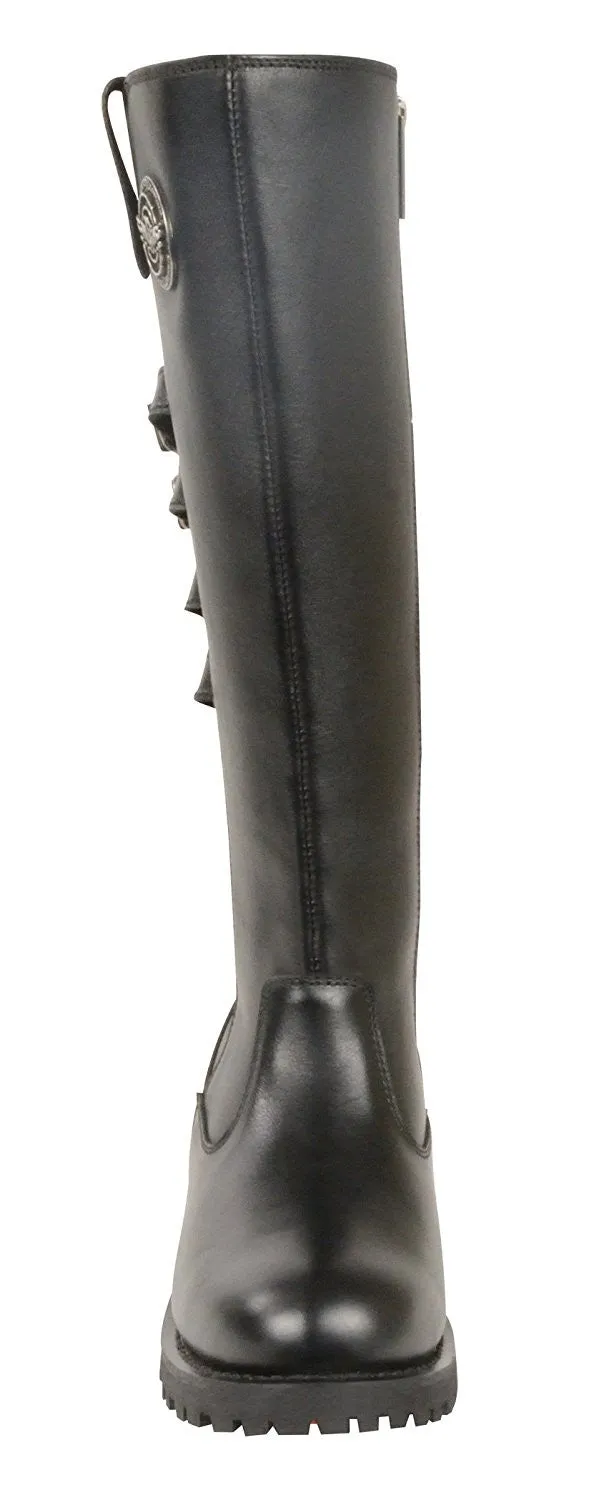 Milwaukee Leather Women's Tall Boots with Buckle Detail