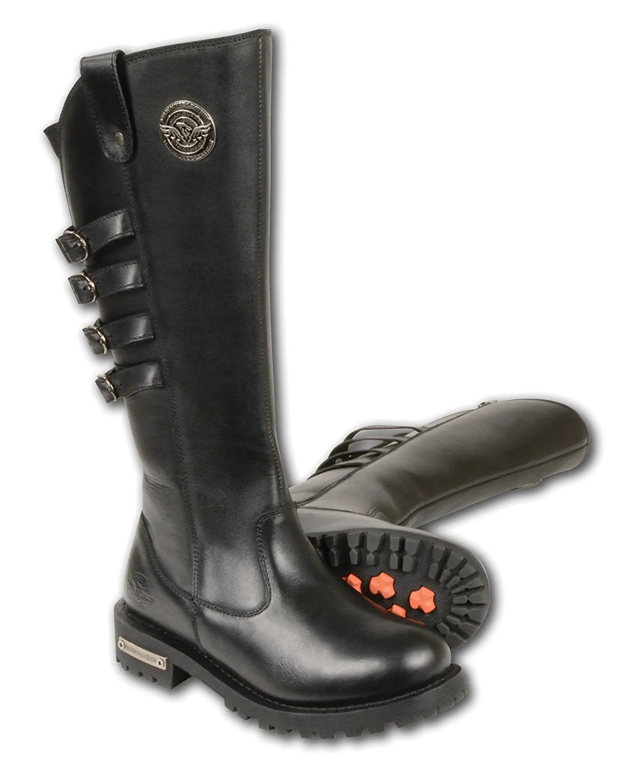 Milwaukee Leather Women's Tall Boots with Buckle Detail