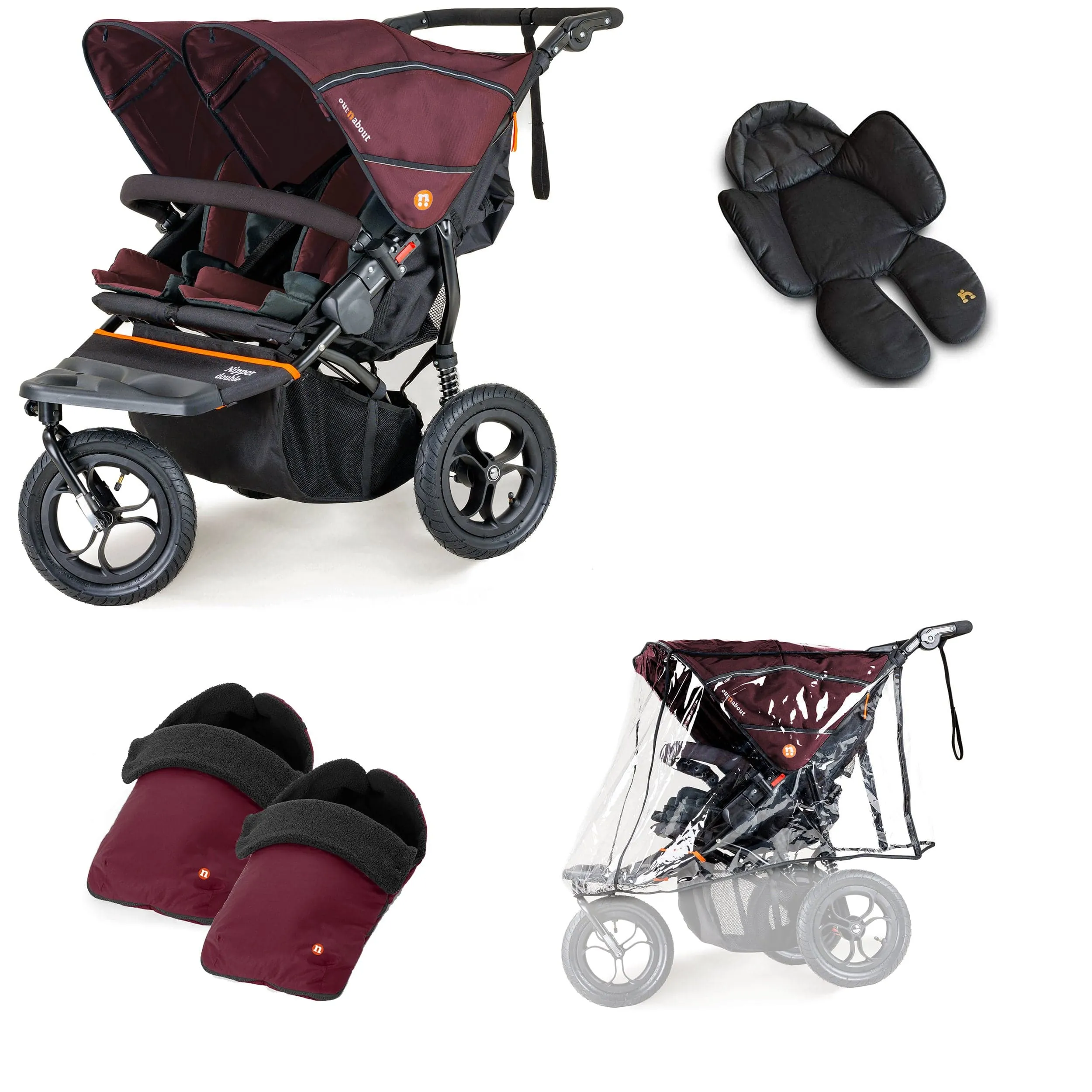 Out n About Nipper Double Duo Comfort Bundle in Brambleberry Red