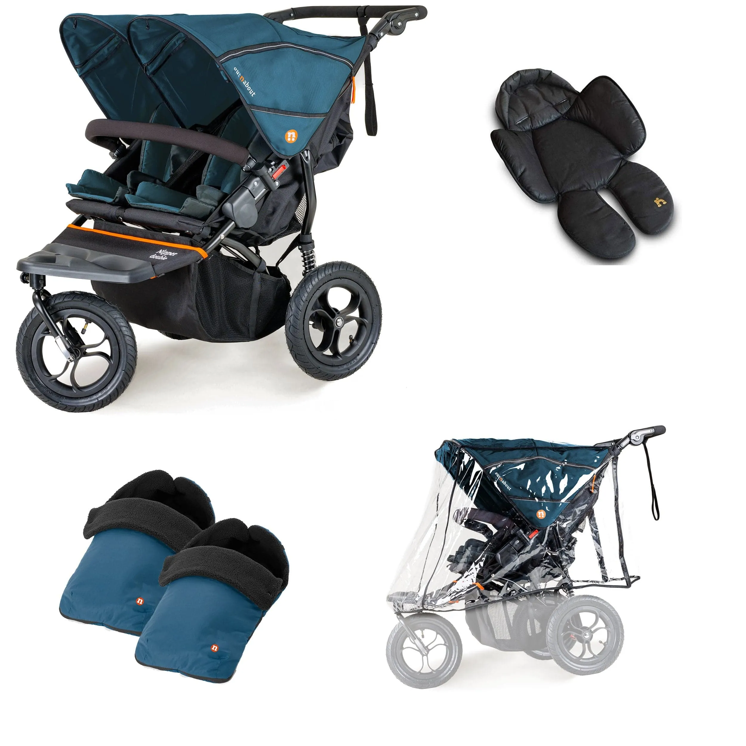 Out n About Nipper Double Duo Comfort Bundle in Highland Blue