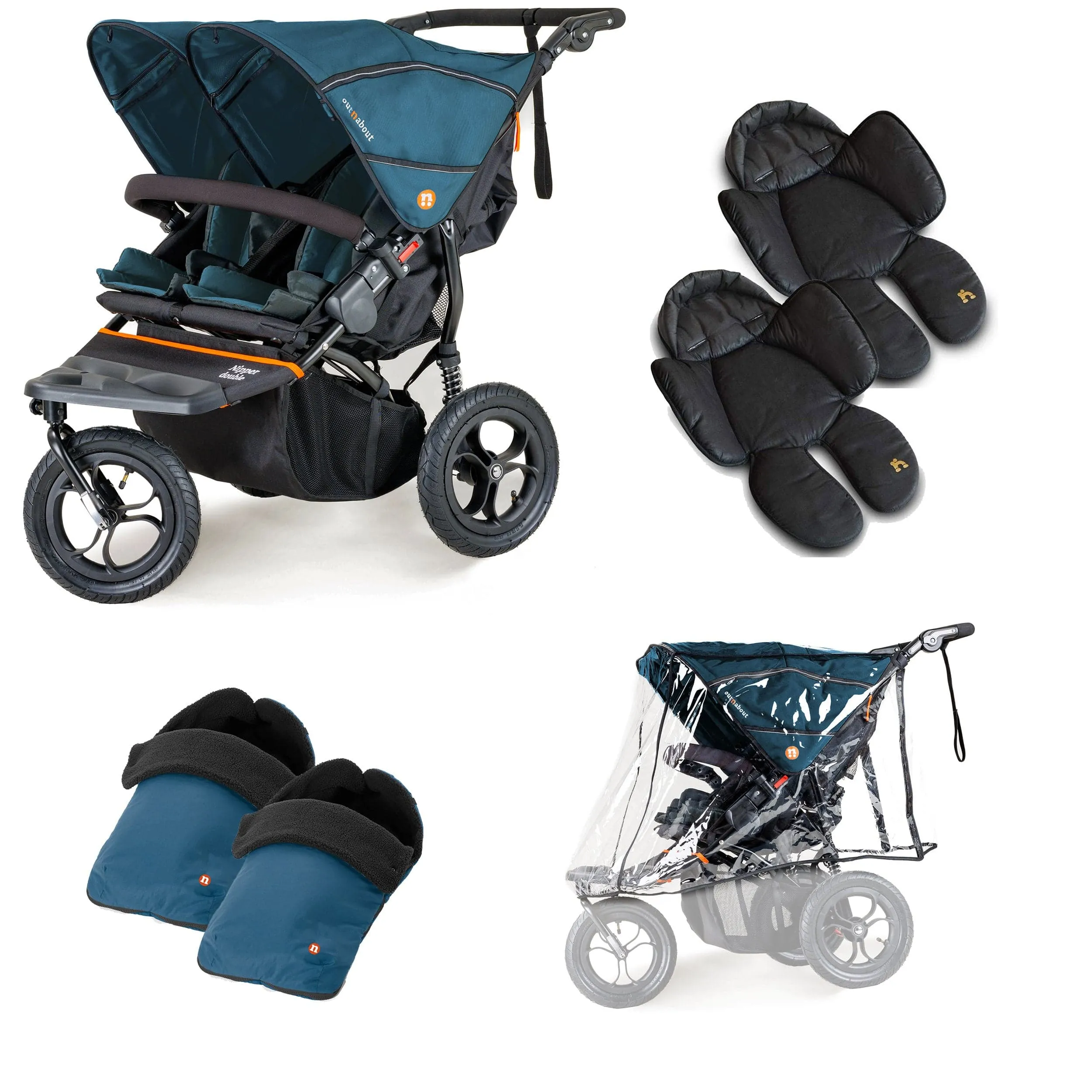 Out n About Nipper Double Twin Comfort Bundle in Highland Blue