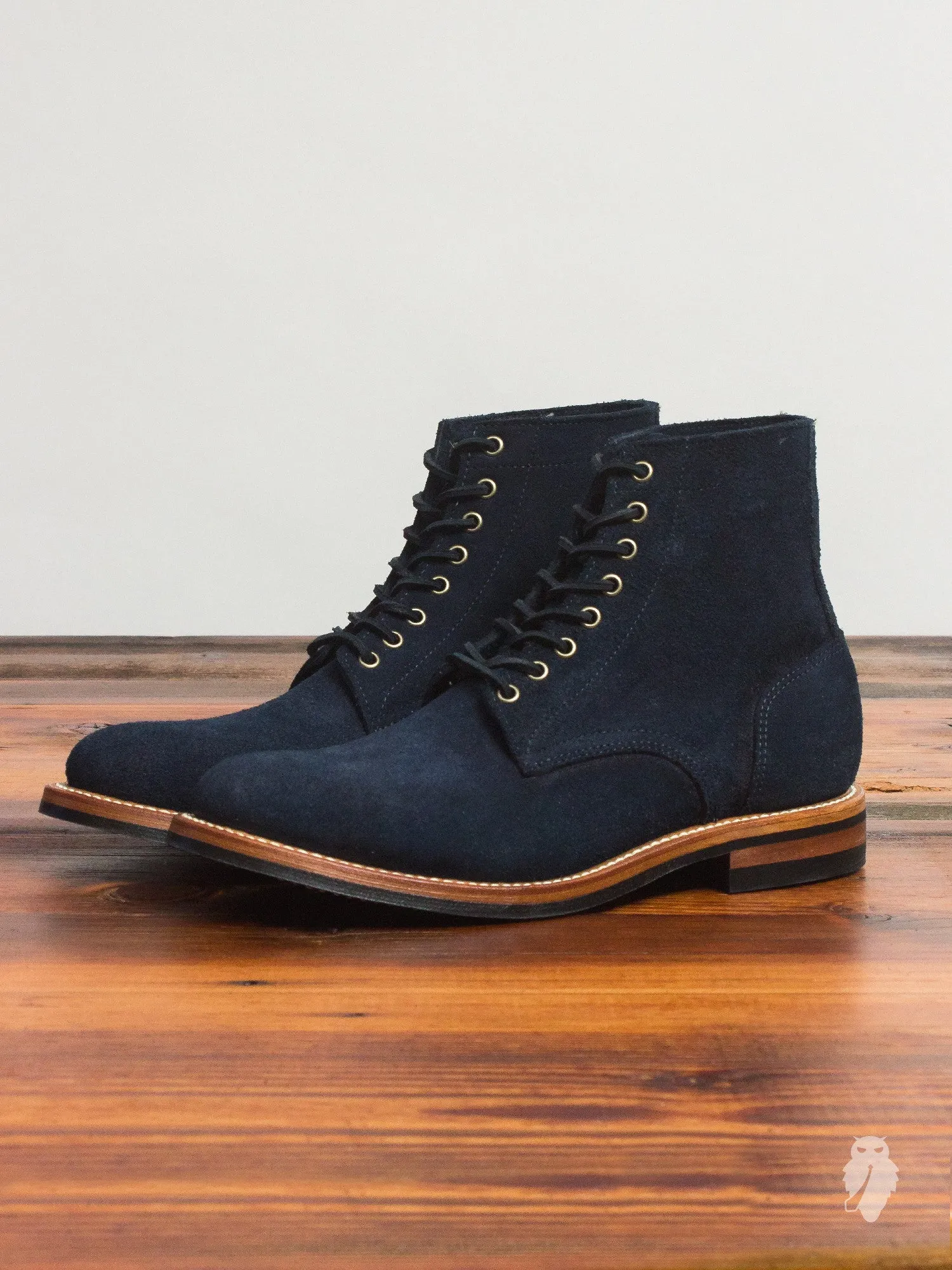 "Dainite Trench Boot" in Indigo Rough-Out