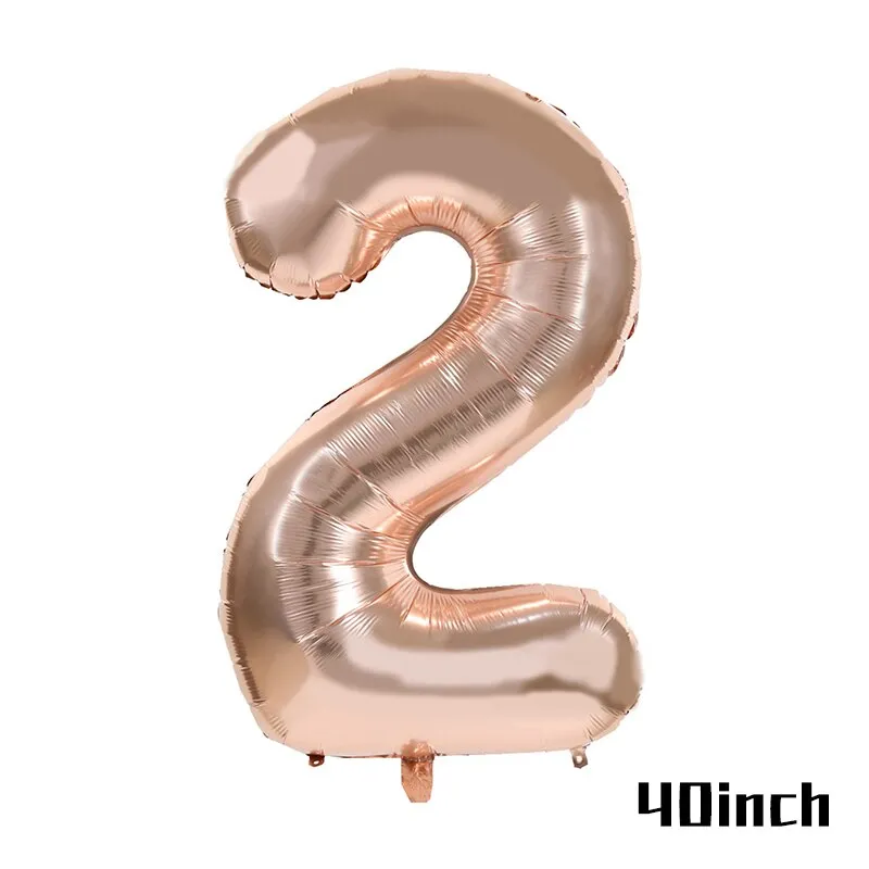 Rose Gold Party Disposable Tableware Plate Number Balloon Girl Birthday Party Wedding Decor Adult Celebration Baby Shower Decor