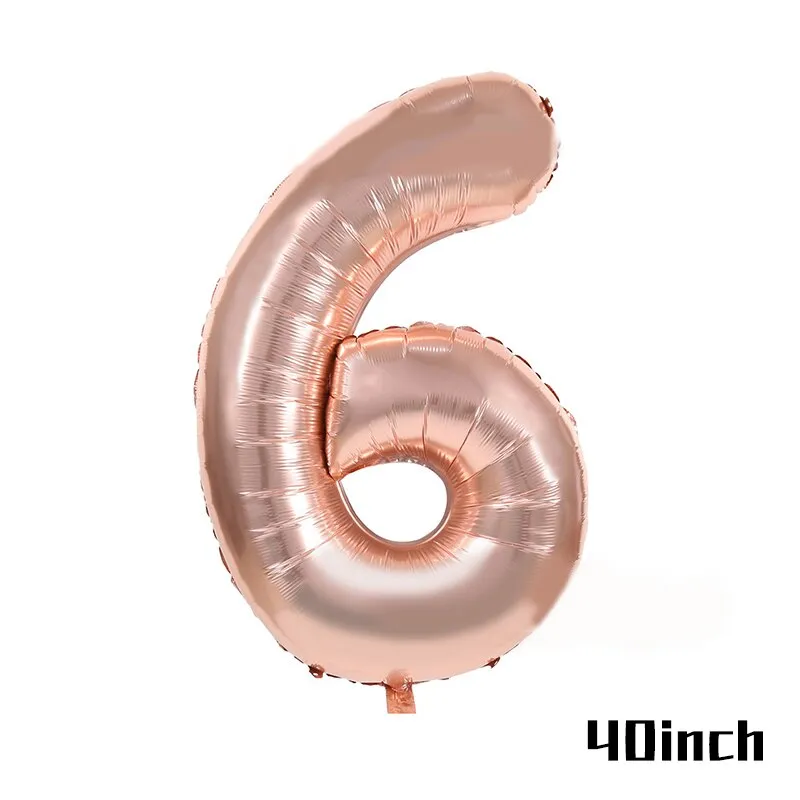 Rose Gold Party Disposable Tableware Plate Number Balloon Girl Birthday Party Wedding Decor Adult Celebration Baby Shower Decor