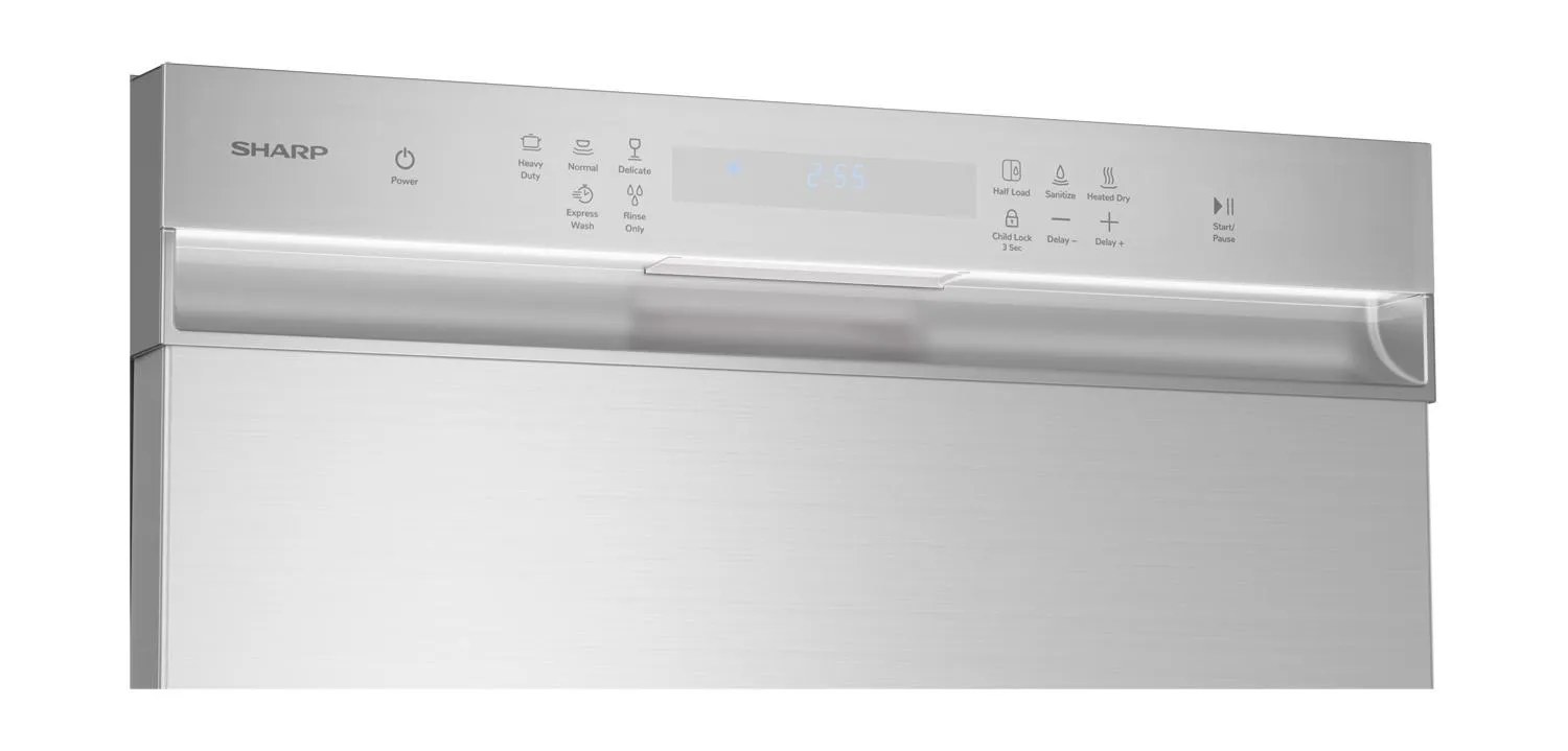 Sharp SDW6506JS 24 in. Slide-In Stainless Steel Hybrid 49 dB Dishwasher