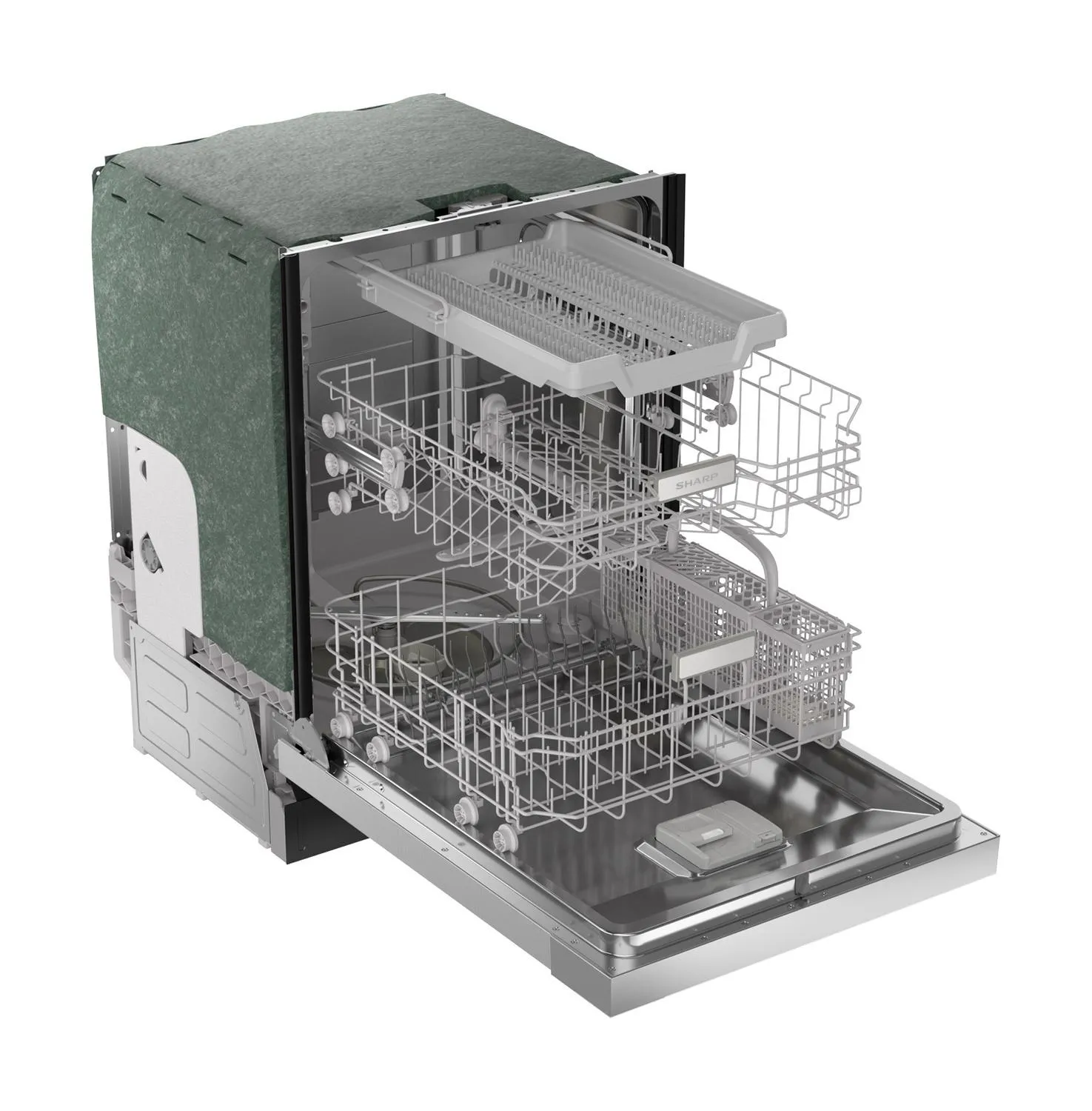 Sharp SDW6506JS 24 in. Slide-In Stainless Steel Hybrid 49 dB Dishwasher