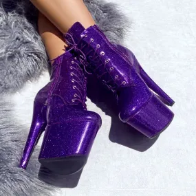 The Glitterati Ankle Boot - Purple Rain - 7 INCH